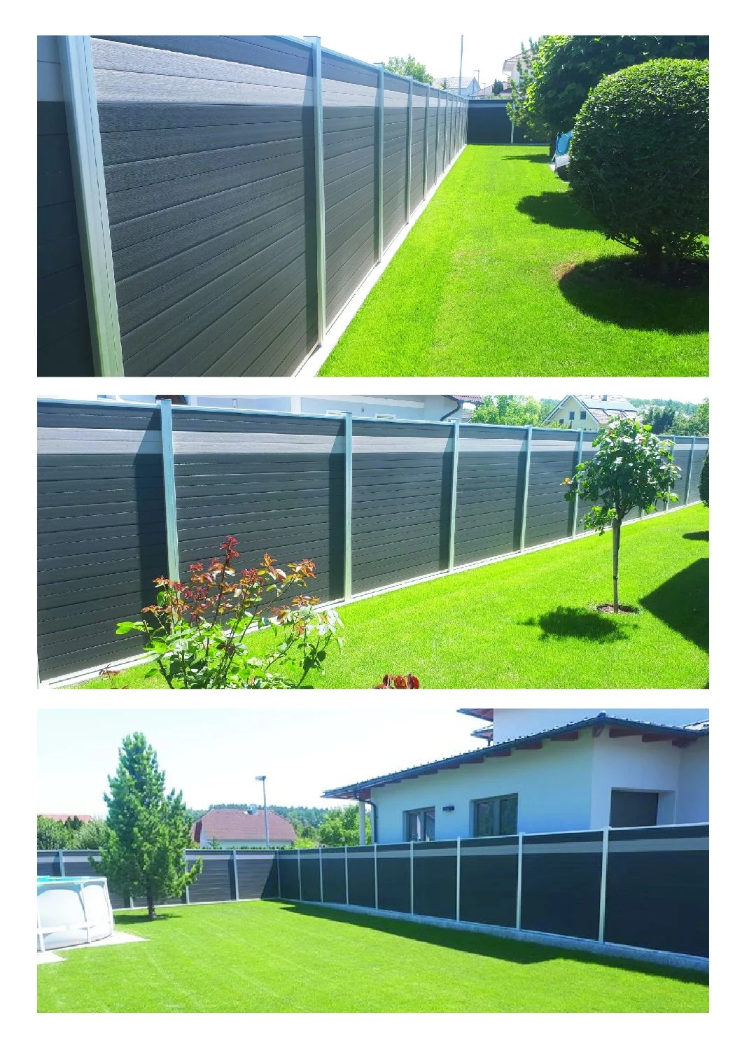 Factory Wholesale Waterproof Aluminium Post Wood Plastic Composite Fence WPC DIY Construction Garden Yard Fencing
