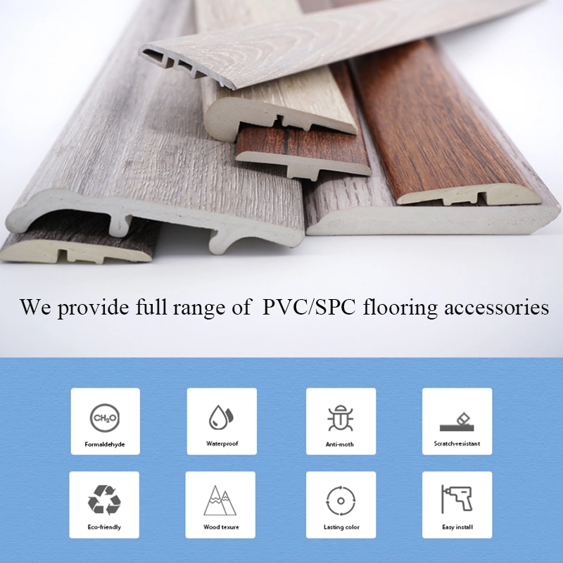 Plastic/Fiberboard/Wood/PVC/WPC/MDF/Solid/Vinyl/Laminate T-Mold/Reducer/Quarter Round/Stair Nosing/Skirting Board Wall/Spc Flooring