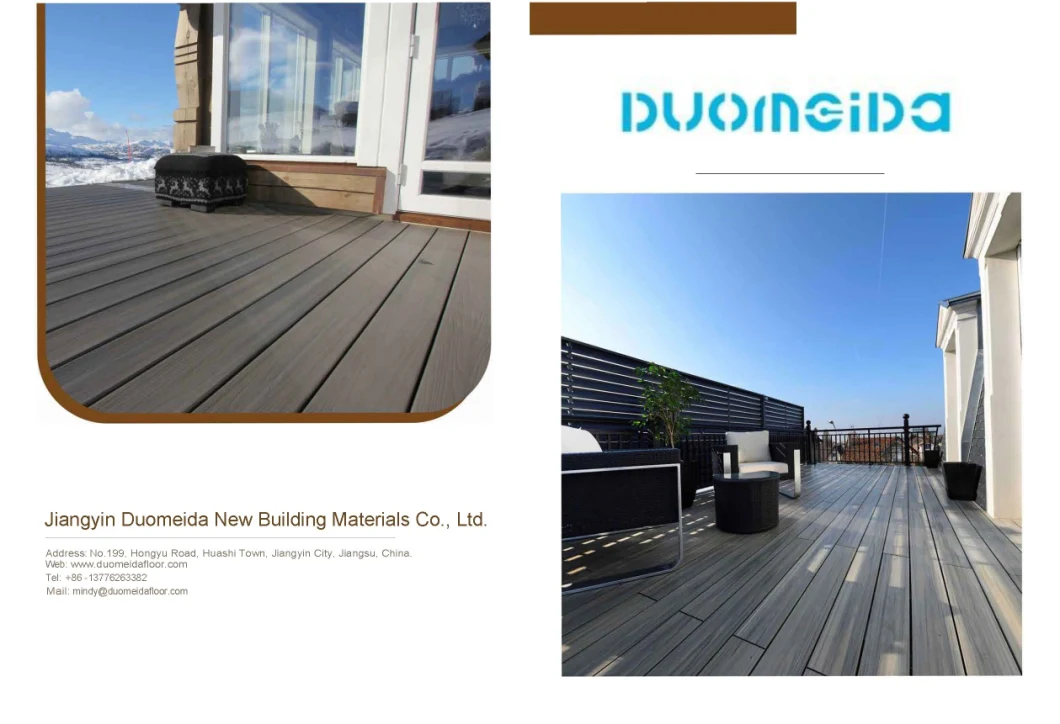 WPC Hollow Decking Wood Plastic Composite Decking Tiles WPC Timber Flooring Outdoor Usage