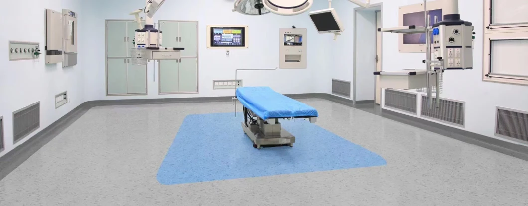 Anti-Static Building Material Commercial Homogeneous PVC Vinyl Sheet Roll Flooring for Hospital