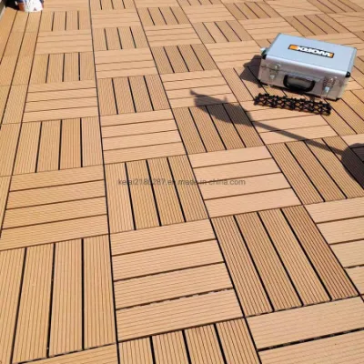 Telha de piso de bloqueio à prova d'água ao ar livre 300*300 mm DIY Decking WPC Azulejos de pátio Azulejos de terrazzo de bloqueio