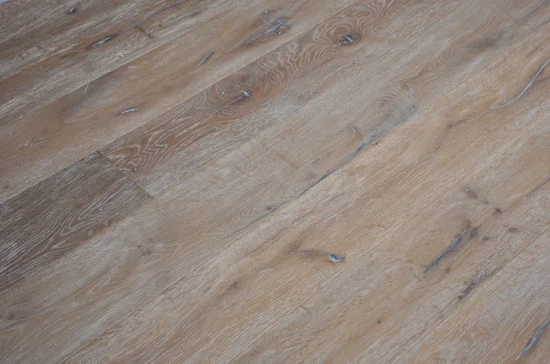 Piso de madeira maciça de carvalho branco natural cinza desgastado Venda imperdível nos EUA Piso de madeira de carvalho envelhecido projetado