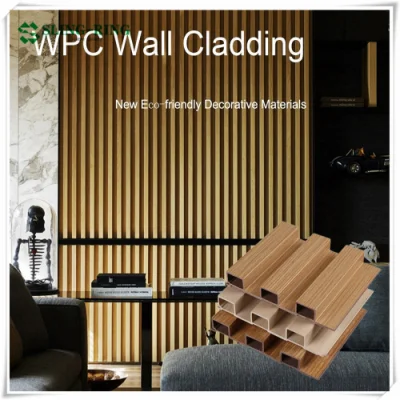 Venda imperdível ao ar livre de madeira, plástico, composto, PVC, decoração durável, revestimento de coextrusão à prova d'água, painel de parede WPC